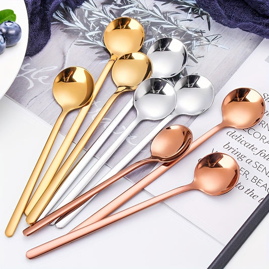 6 Stainless Steel Long Handle Coffee Spoon Set