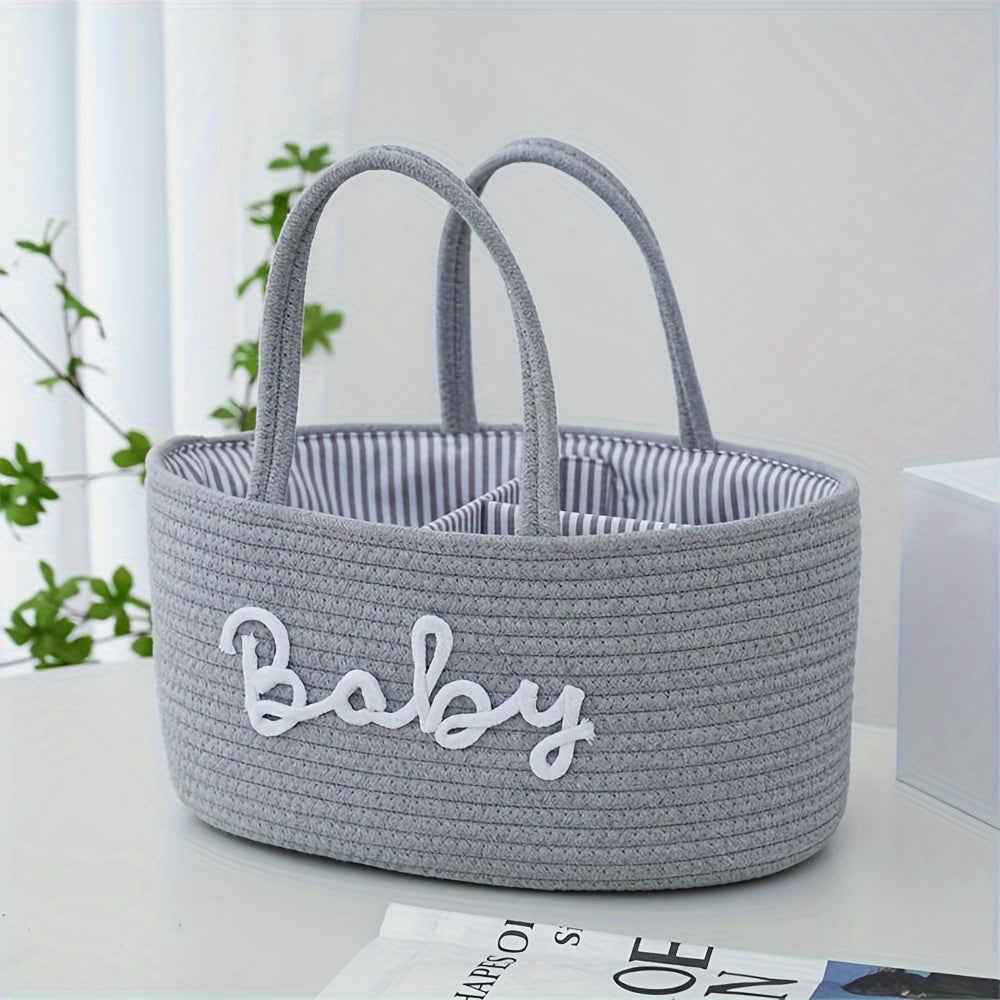 Stylish Woven Storage Basket Diaper Bag Organizer