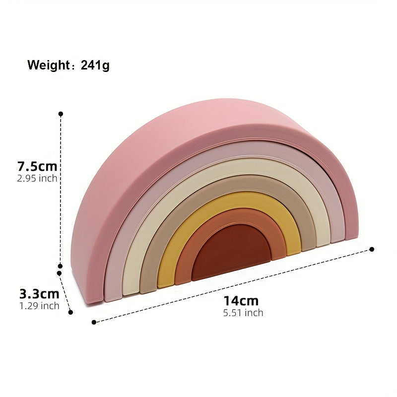Soft Rainbow Stacking Toys for Kids Educational Building Blocks