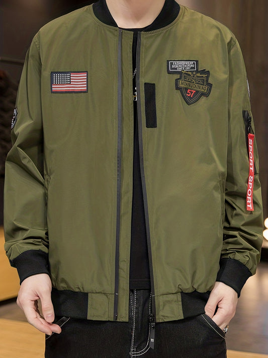 Men's Casual Zip Up Jacket for Spring Fall
