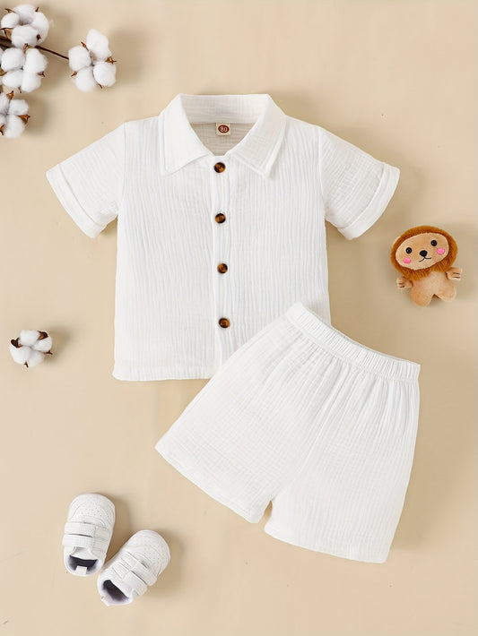 Baby Boys Summer Casual Shirt Shorts Set