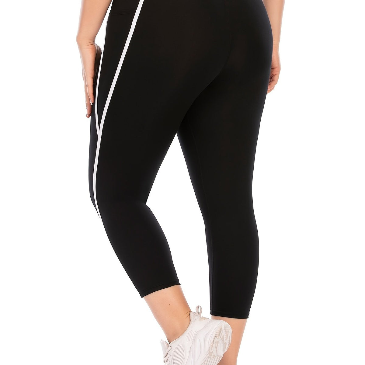  Colorblock Yoga Cropped Leggings With Pocket