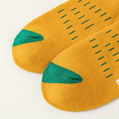 5 Pairs Boy's Mid Crew Letter Sport Socks