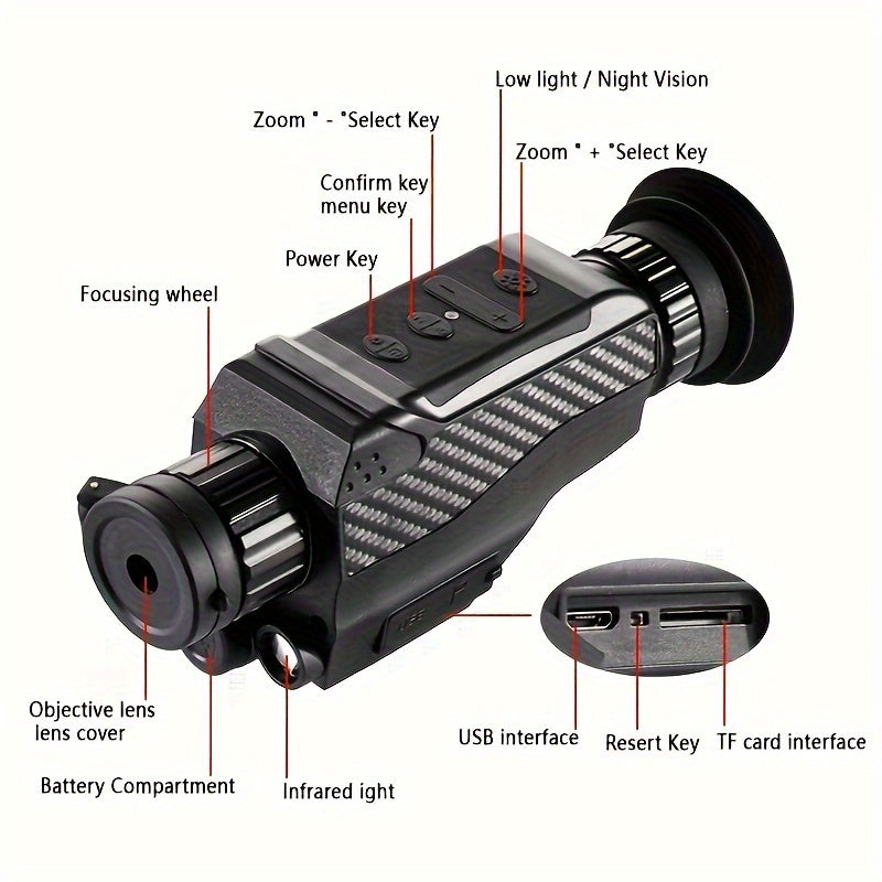 8X Digital Zoom IR Night Vision Monocular