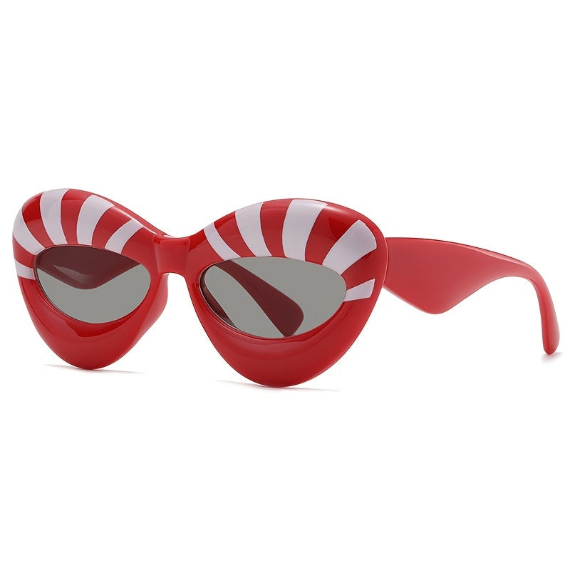 Striped Lip Sunglasses Funny Photo Booth Props for Party UV400