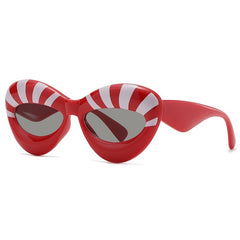 Striped Lip Sunglasses Funny Photo Booth Props for Party UV400