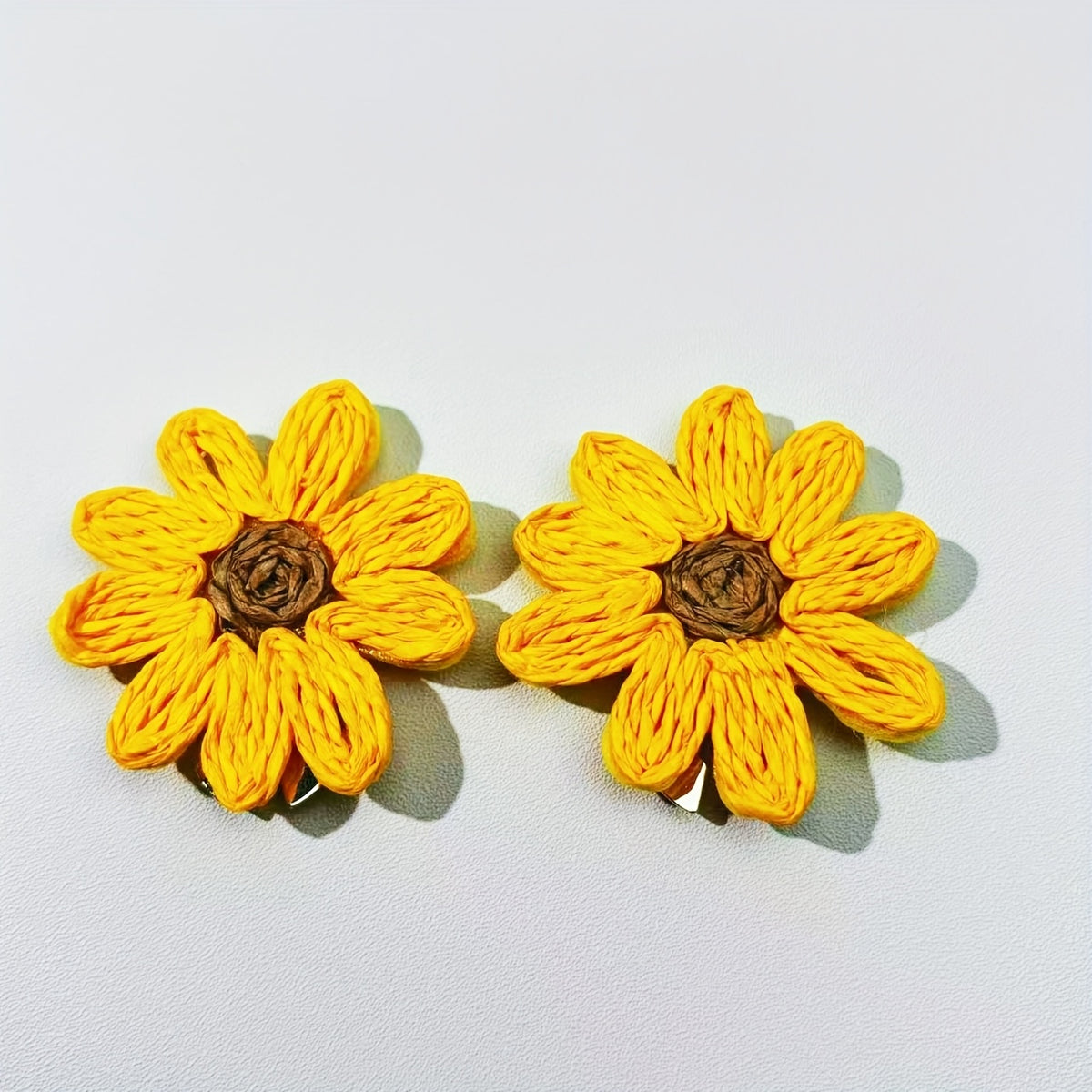 2pcs Yellow Daisy Button Covers No Sewing Required for Formal & Casual Shirts