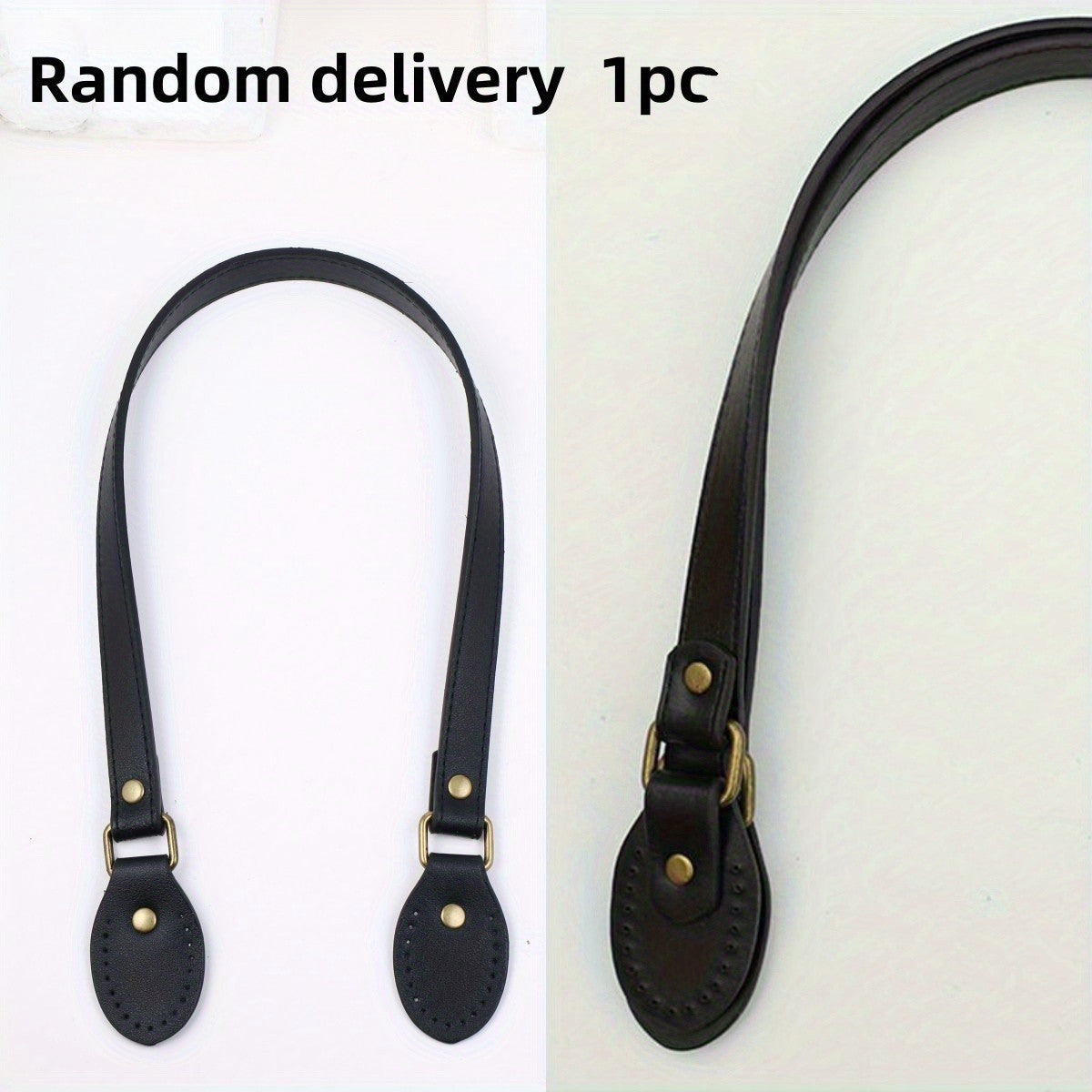 1pc DIY PU Leather Porous Threading Bag Handle