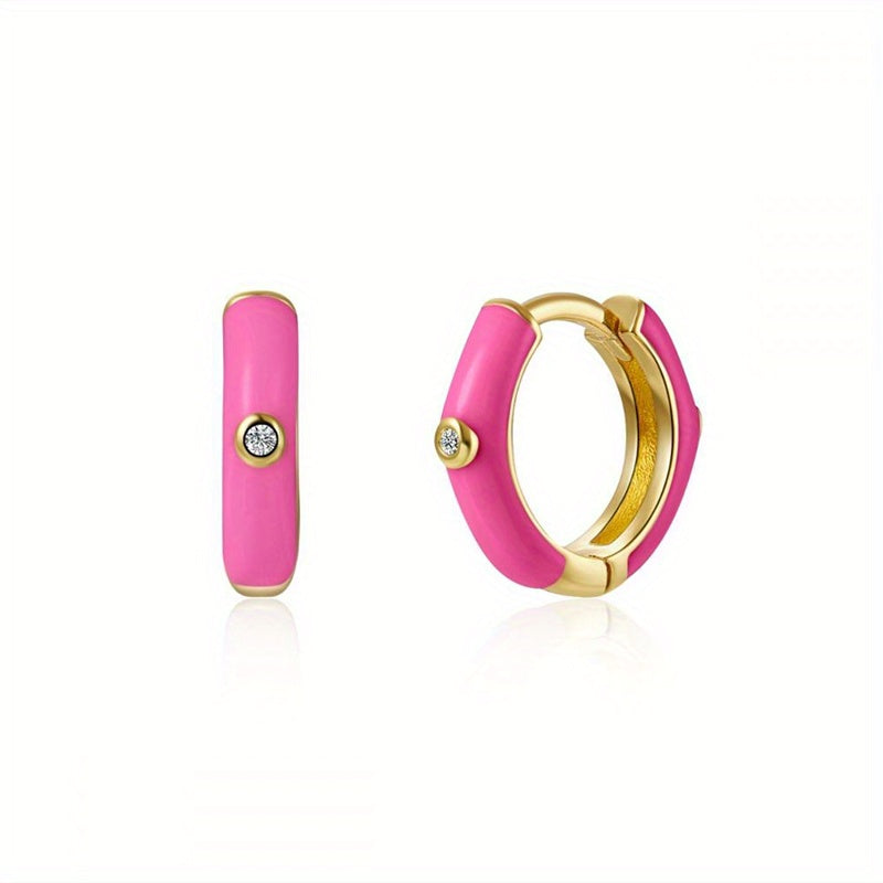 Colorful Drop Earrings 24K Plated Copper Earrings