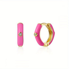 Colorful Drop Earrings 24K Plated Copper Earrings