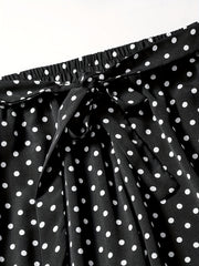  Polka Dot Wide Leg Pants