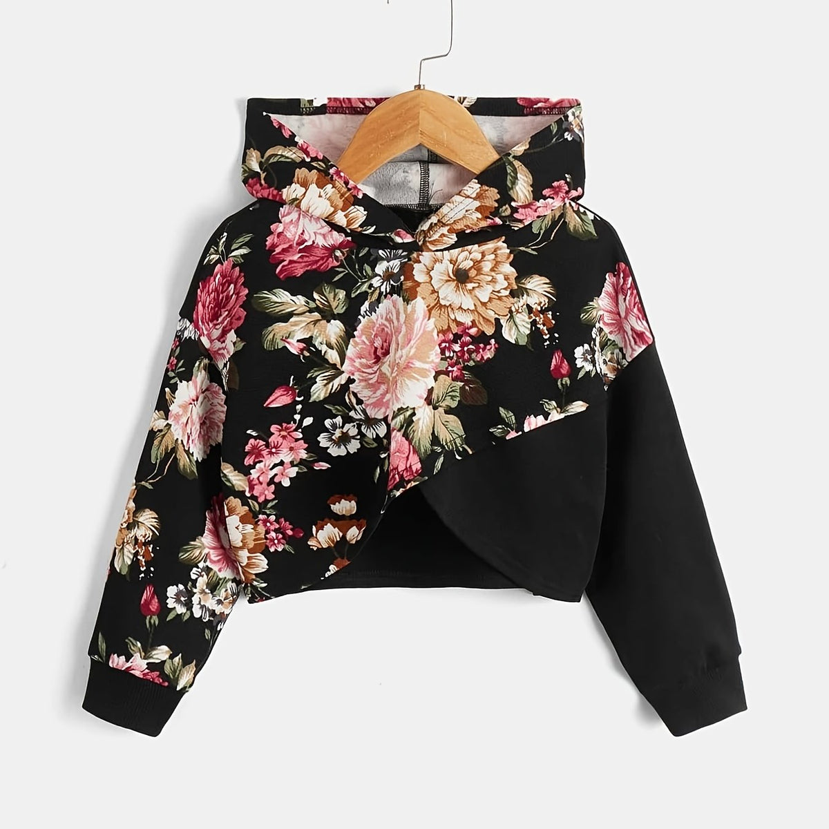 Vintage Floral Graphic Hoodie for Girls