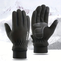 Winter Warm Gloves Polar Fleece Thickened Windproof Anti splashing Fleece Gloves