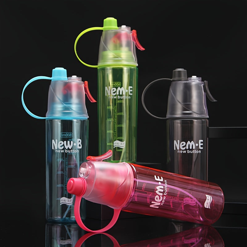 600ml Portable Sports Spray Water Cup - Cooling Bottle