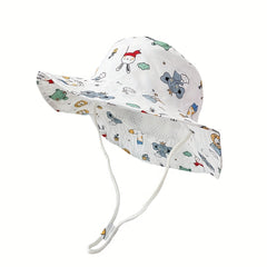 Kids Animal Print Sun Hat Breathable Fisherman Hat 2-5 Years