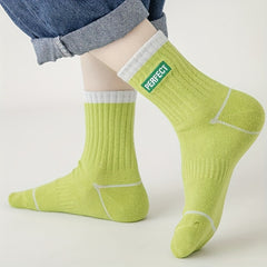 6 Pairs Kids' Embroidered 'PERFECT' Short Socks