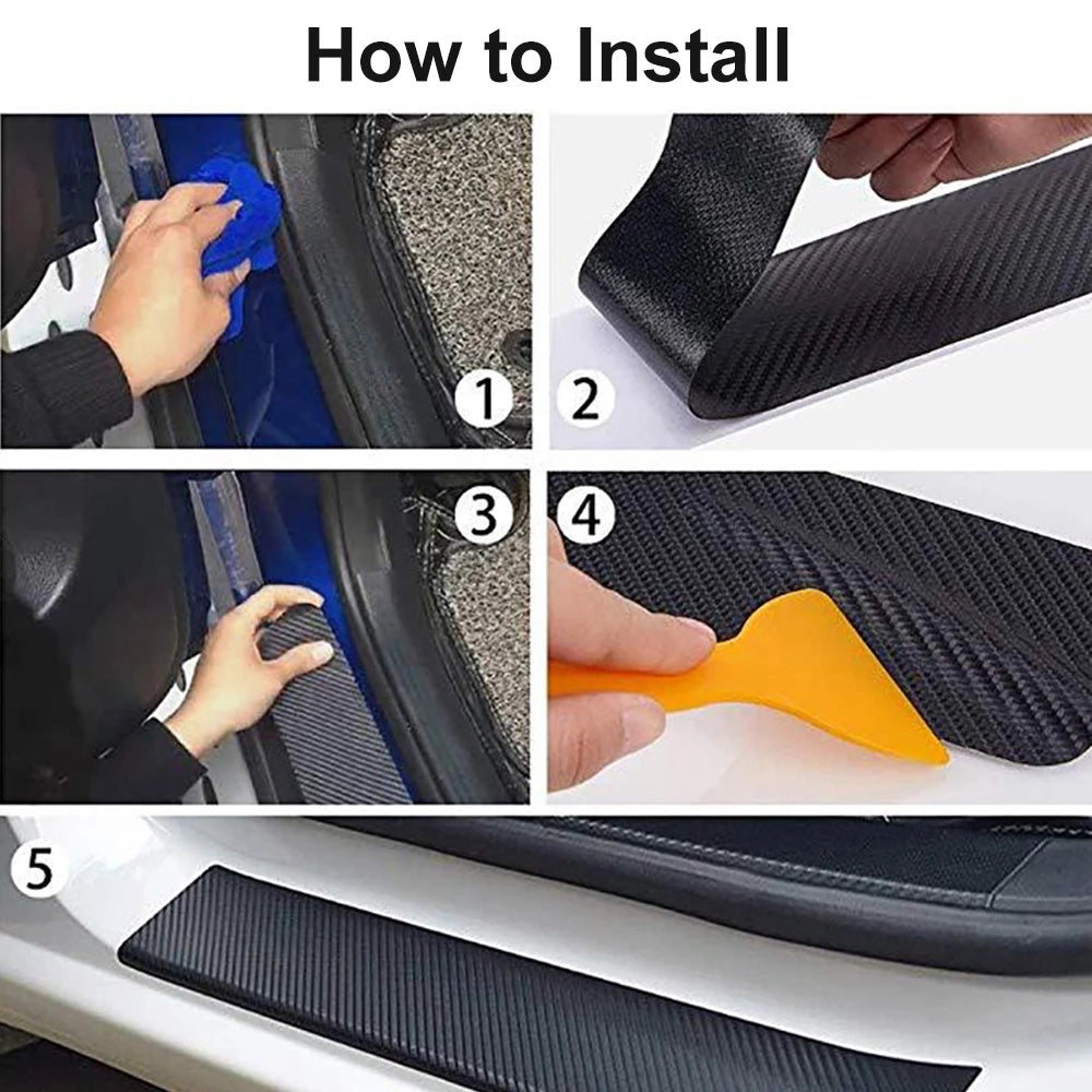 5M Carbon Fiber DIY Threshold Film for Car Protection