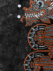 Dragon Pattern Men's Casual Comfy Custom Fit Shirt