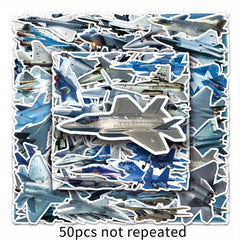 50pcs Fighter Jet Doodle Stickers Military Waterproof Sticker