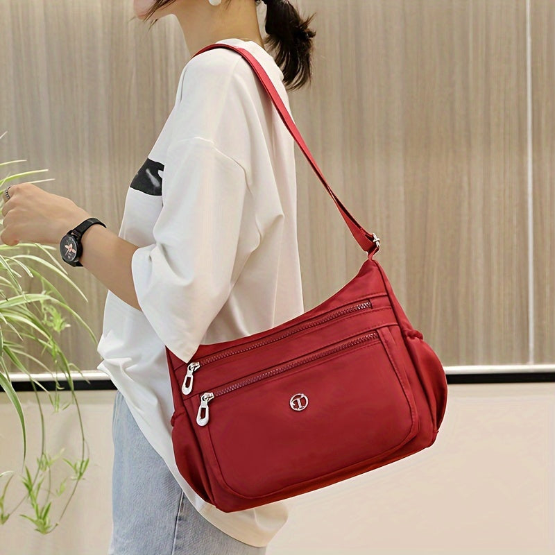 Casual Minimalist Hobo Shoulder Bag Solid Zipper Pocket Crossbody Wallet