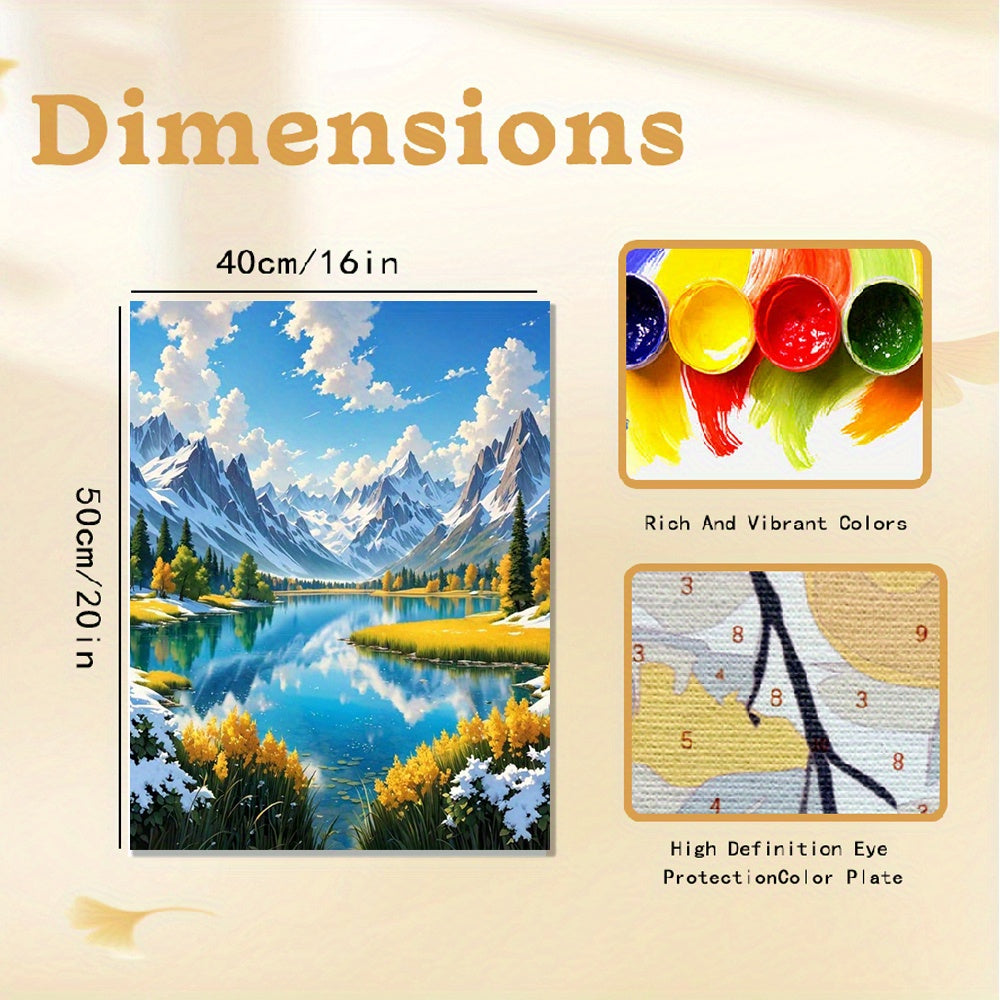 Mountains Rivers & Trees 40 64x50 Frameless Acrylic Painting by Numbers Kit