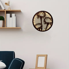 LED Flower Shape Wooden Wall Lamp