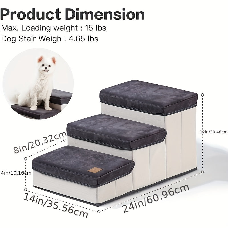 Foldable 3 Layer Dog Stairs For Small Dogs Cats