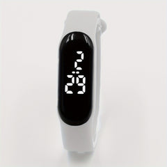 Girls Sports Digital Watch LED Oval Electronic Silicon Strap