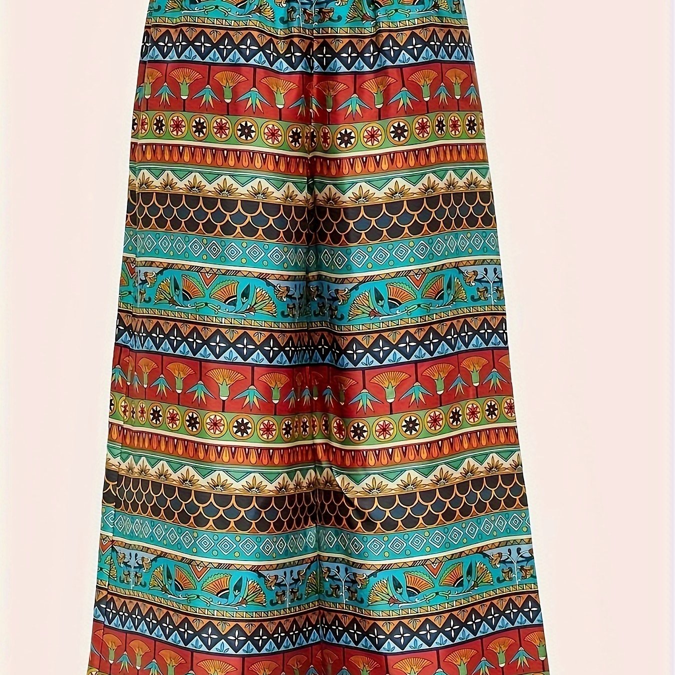 Ethnic Style Plus Size Tribal Print Straight Leg Pants