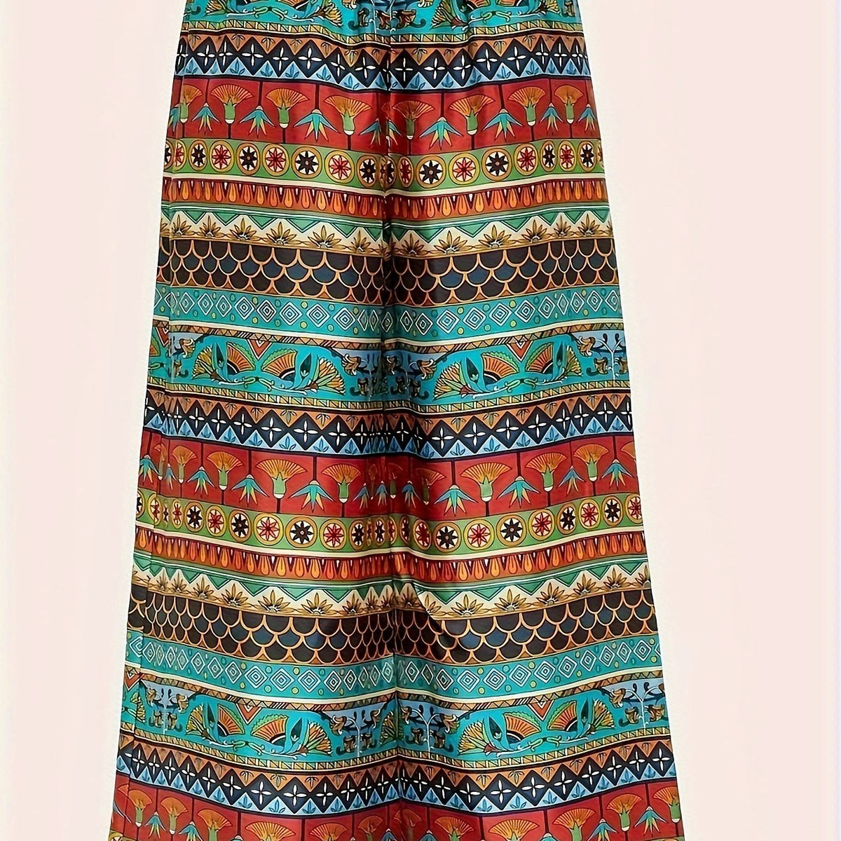 Ethnic Style Plus Size Tribal Print Straight Leg Pants
