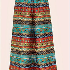Ethnic Style Plus Size Tribal Print Straight Leg Pants