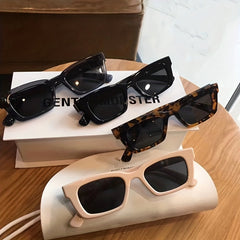Square Frame Sunglasses Mod Hollow Temple Glasses UV400