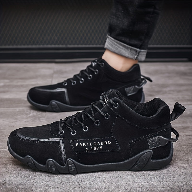 Men's Leather Lace Up Sneaker Soft Sole Shoes