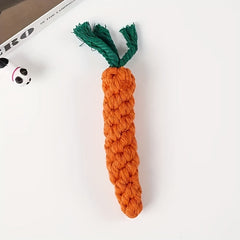 Dog Carrot Rope Knot Toy for Teeth Grinding and Interactive Play