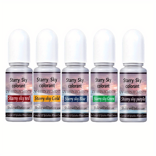 5 Colors Star Sky UV Resin Pigment Dye Epoxy Resin Crafts Jewelry DIY