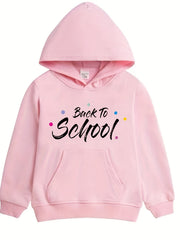 Girls' Back to School Pattern Hoodie Sweatshirt Top