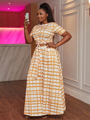  Plaid Print Knot Front 2pcs Set