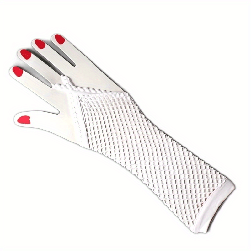 Fishnet Hollow Y2K Fingerless Gloves Gothic Costume Gloves