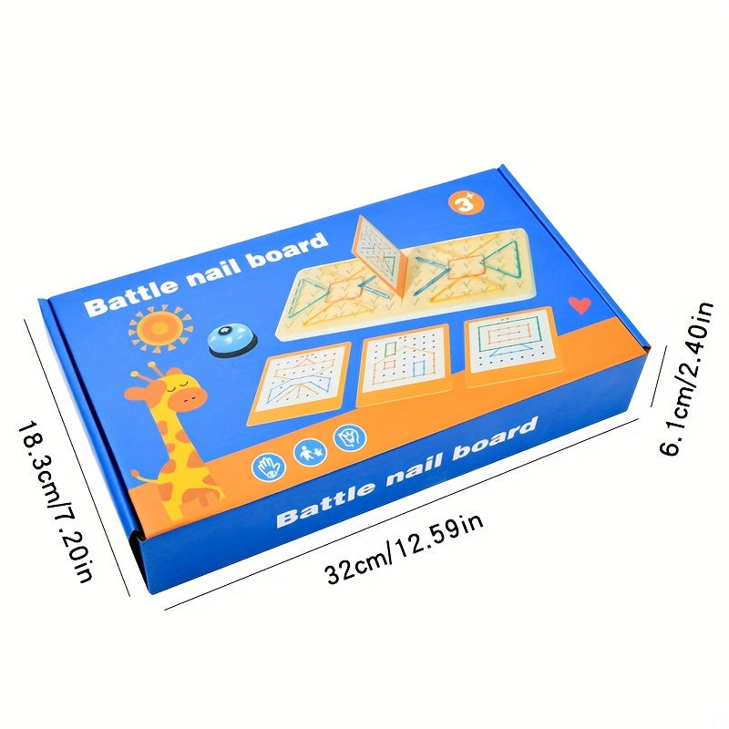 Geometric Shape Recognition Toy Wooden Nail Board Set
