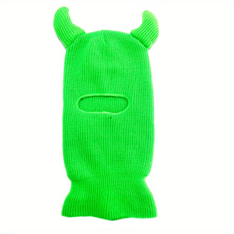 Monster Ears Ski Mask Balaclava Y2K Knit Hat