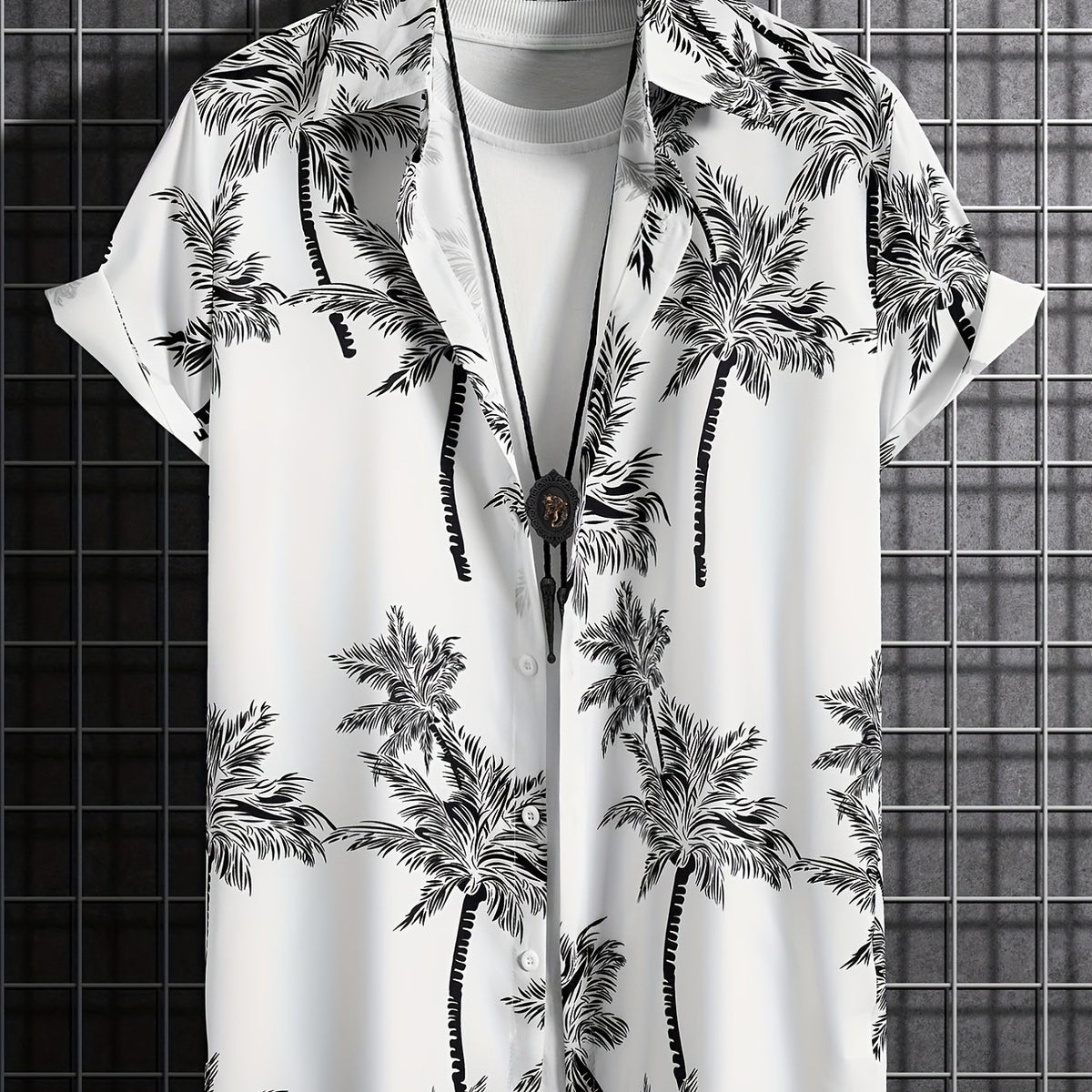 Palm Tree Pattern Hawaiian Shirt Men's Summer Vacation Resort