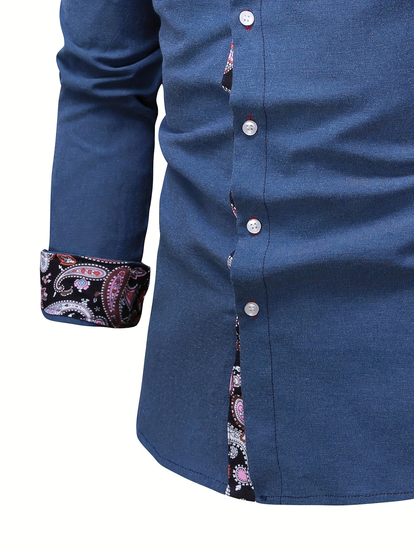 Paisley Binding Men's Long Sleeve Shirt
