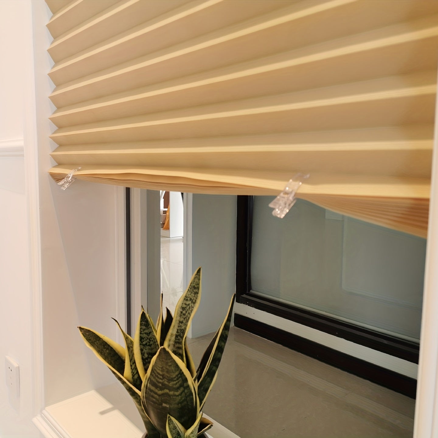 Nonwoven Pleated Curtain Shade Kitchen Bedroom 1pc