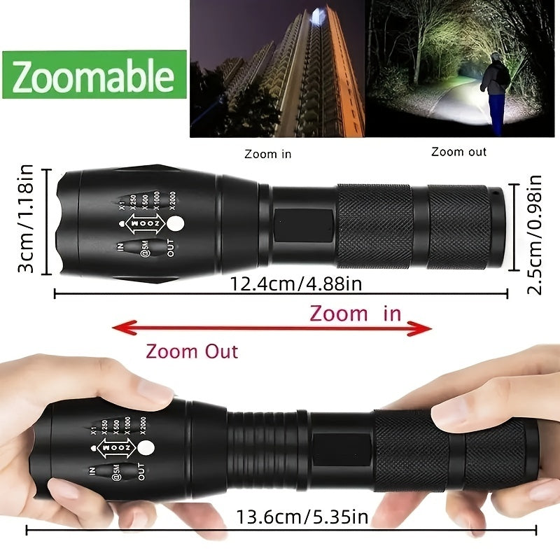 Retractable Outdoor Strong Light Flashlight Long Shot Flashlight