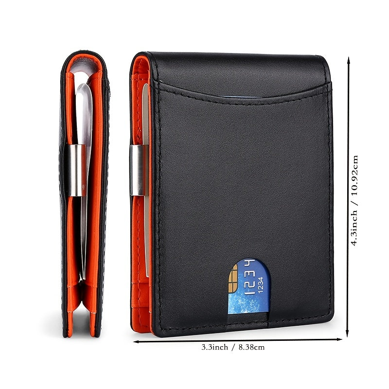 RFID Blocking Mens Slim Wallet Money Clip