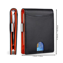 RFID Blocking Mens Slim Wallet Money Clip
