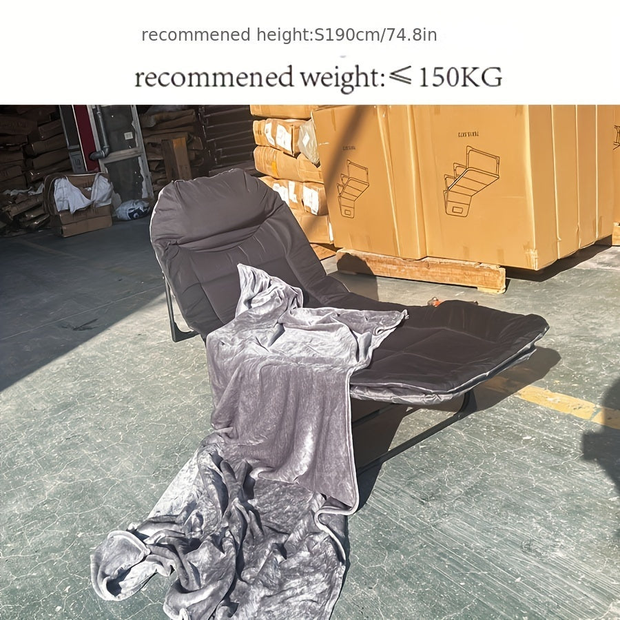 Outdoor Folding Bed with Blanket for Office Nap Beach Picnic Camping