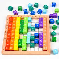 Wooden Counting Blocks Set Number Puzzle Cubes Educational Toy