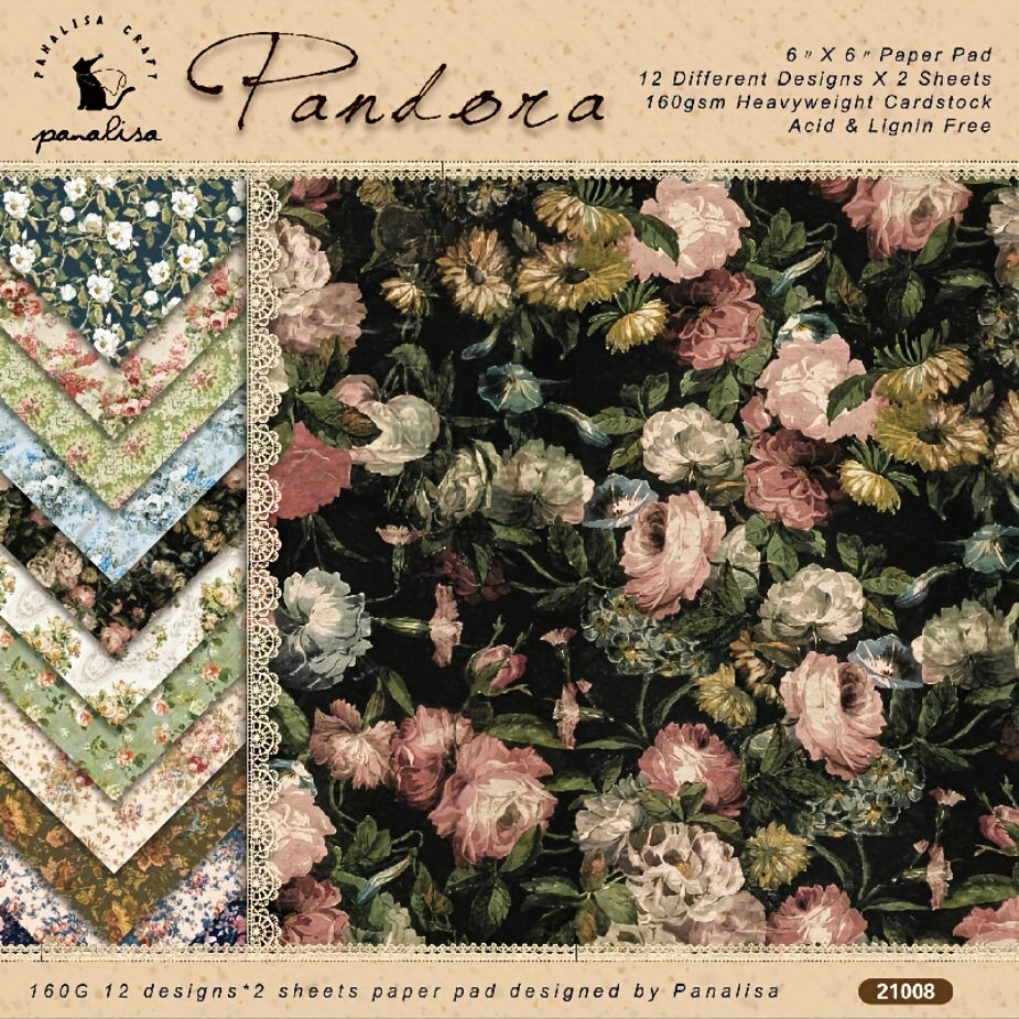 DIY American Themed Scrapbook Paper 6 inch Single Sided Flower Patterns