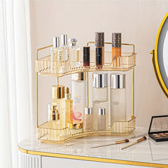 Corner Bathroom Counter Organizer Makeup Vanity Shelf Perfume Tray